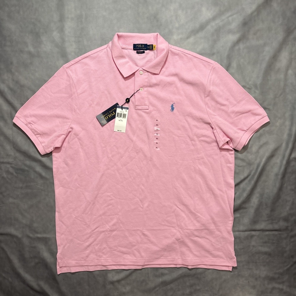 NWT Polo Ralph Lauren Men's XL Classic Fit Pink Polo Shirt Short Sleeve Pony $95